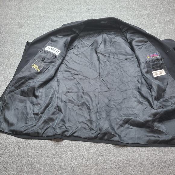 Zanetti Blazer Mens 42R Super 100s Wool Gold Buttons Made in Italy Tollegno - Picture 5 of 10